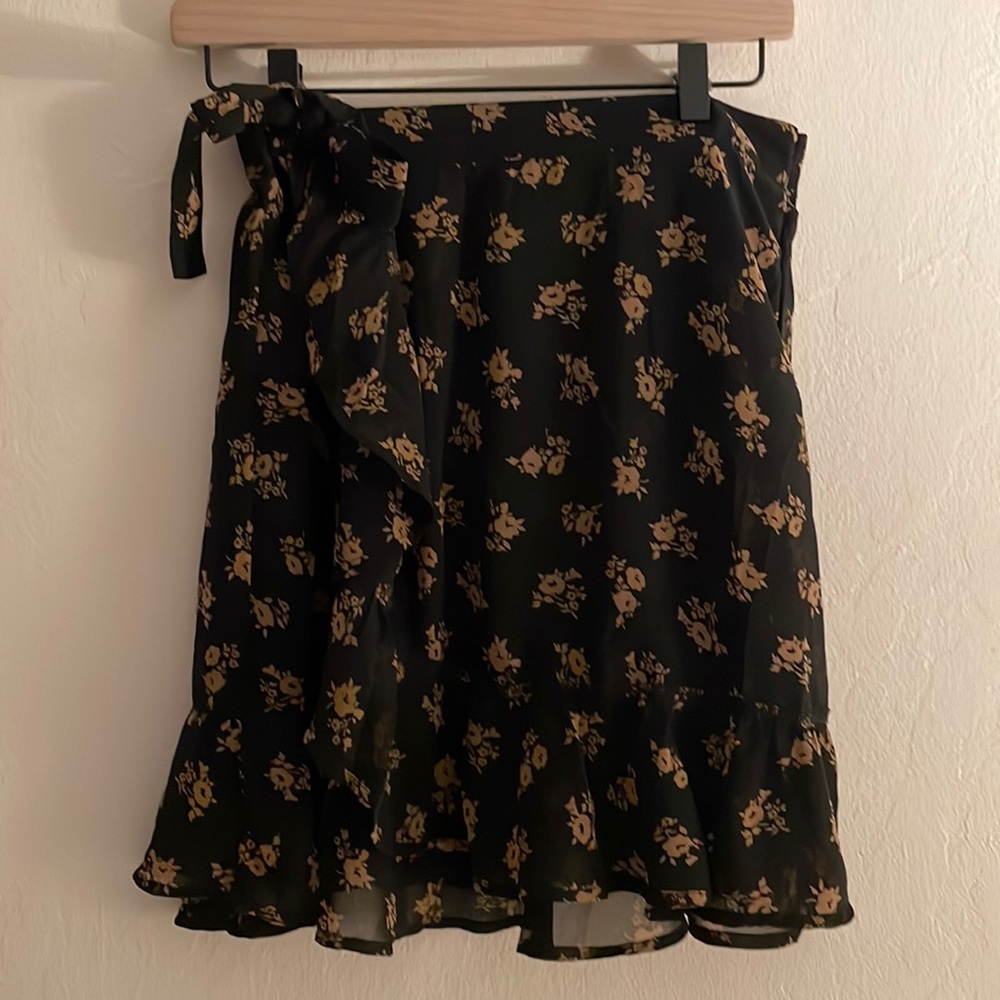 Faux wrap chiffon skirt